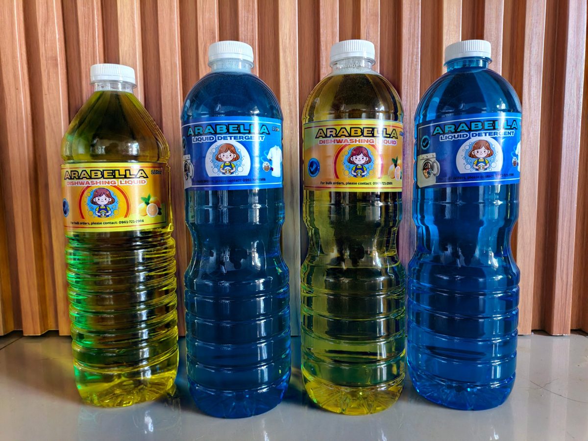 Mga bote ng dishwashing liquid at liquid detergent, 1 Liter